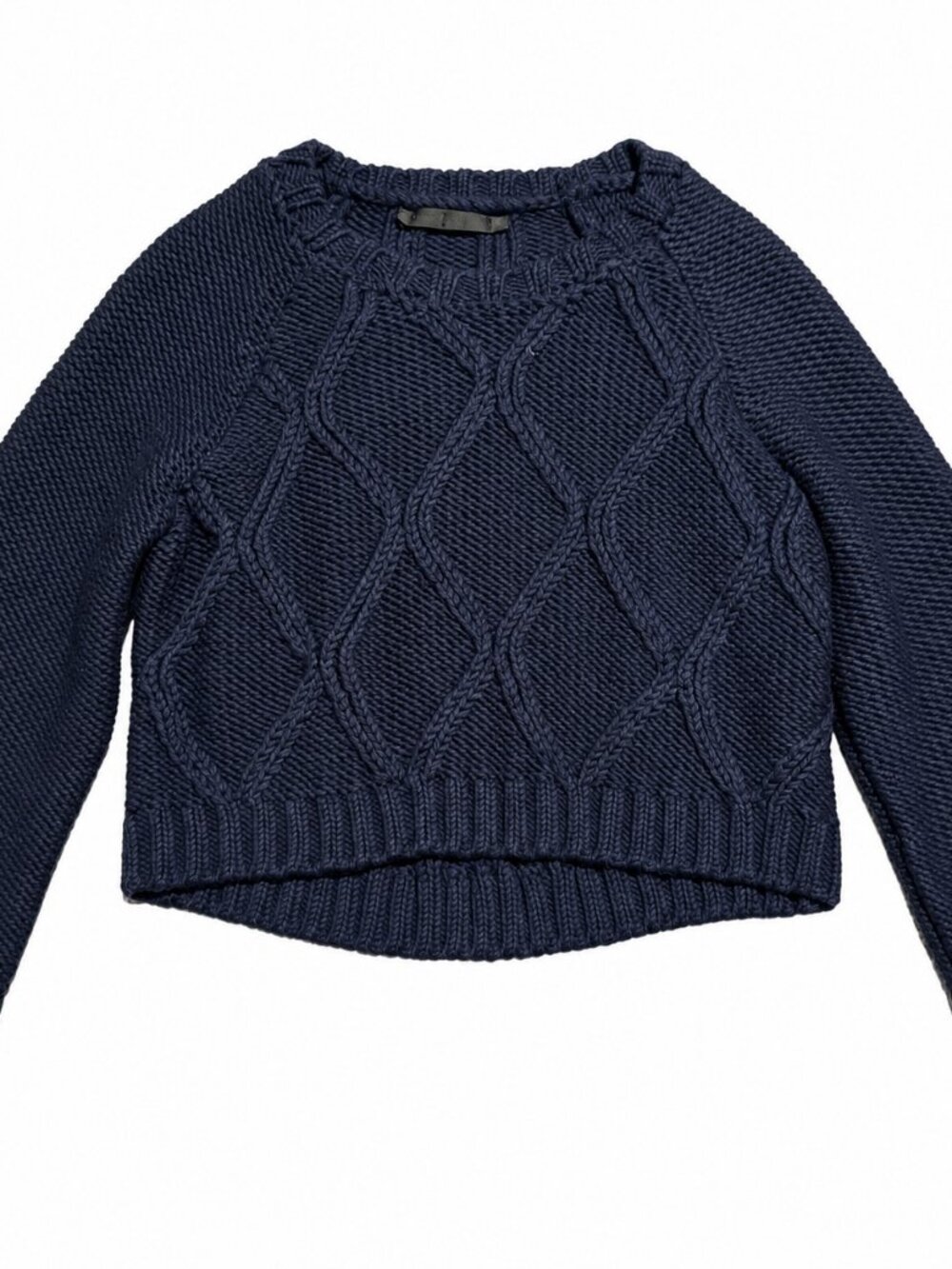 Jenni Kayne Navy Merino Cable Knit Sweater S